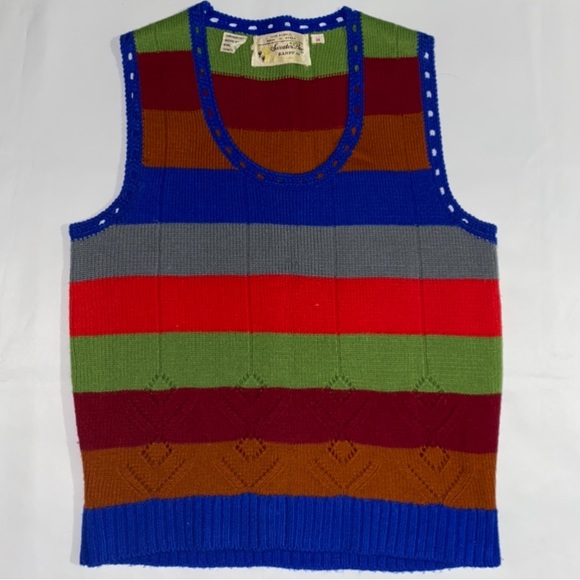 Sweater Bee By Banff Ltd Sleeveless Striped Sweater - Picture 1 of 9
